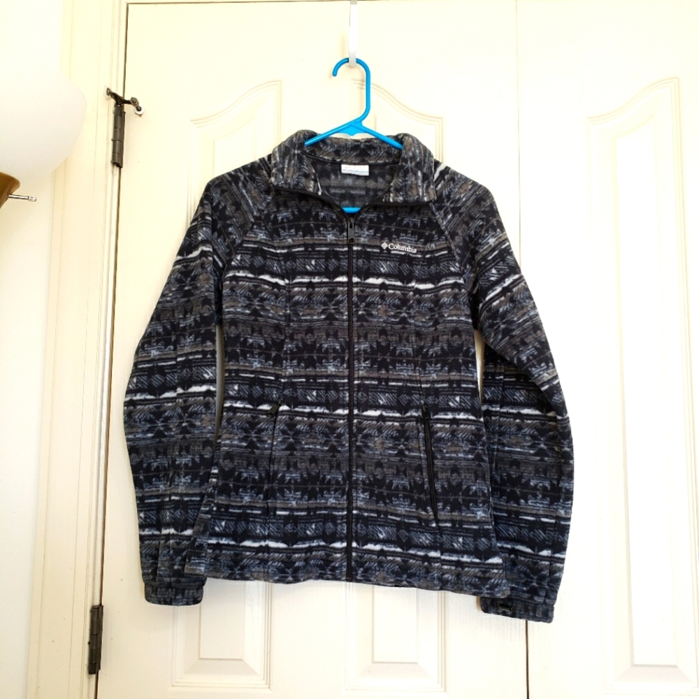 Columbia Black & Gray Zip Front Jacket Size S